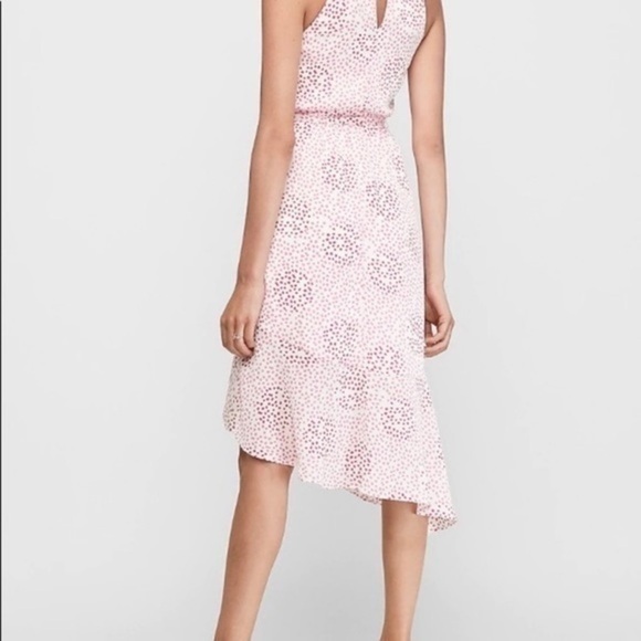 Dotted high neck, asymmetrical fit and flare dress​ - Picture 5 of 6